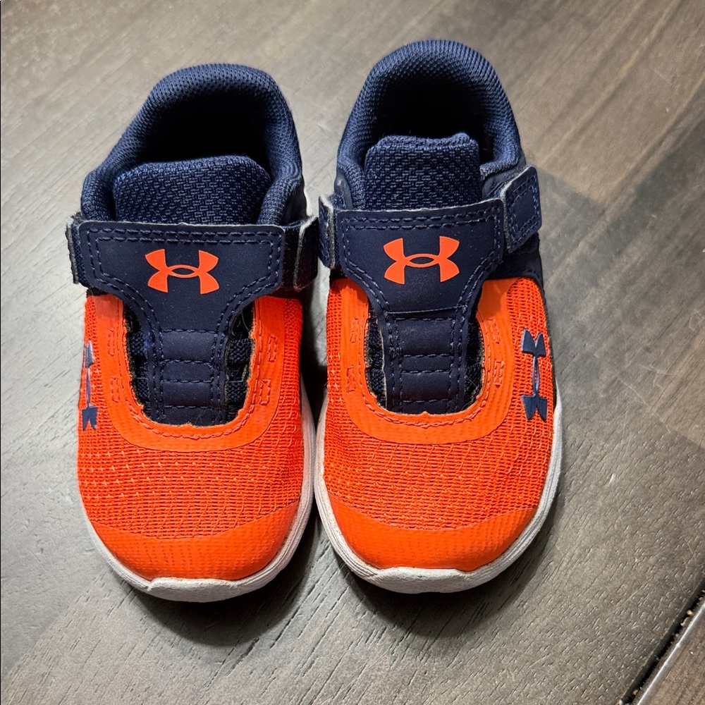 Under Armour Kids' Bright Orange and Dark Blue Sneakers